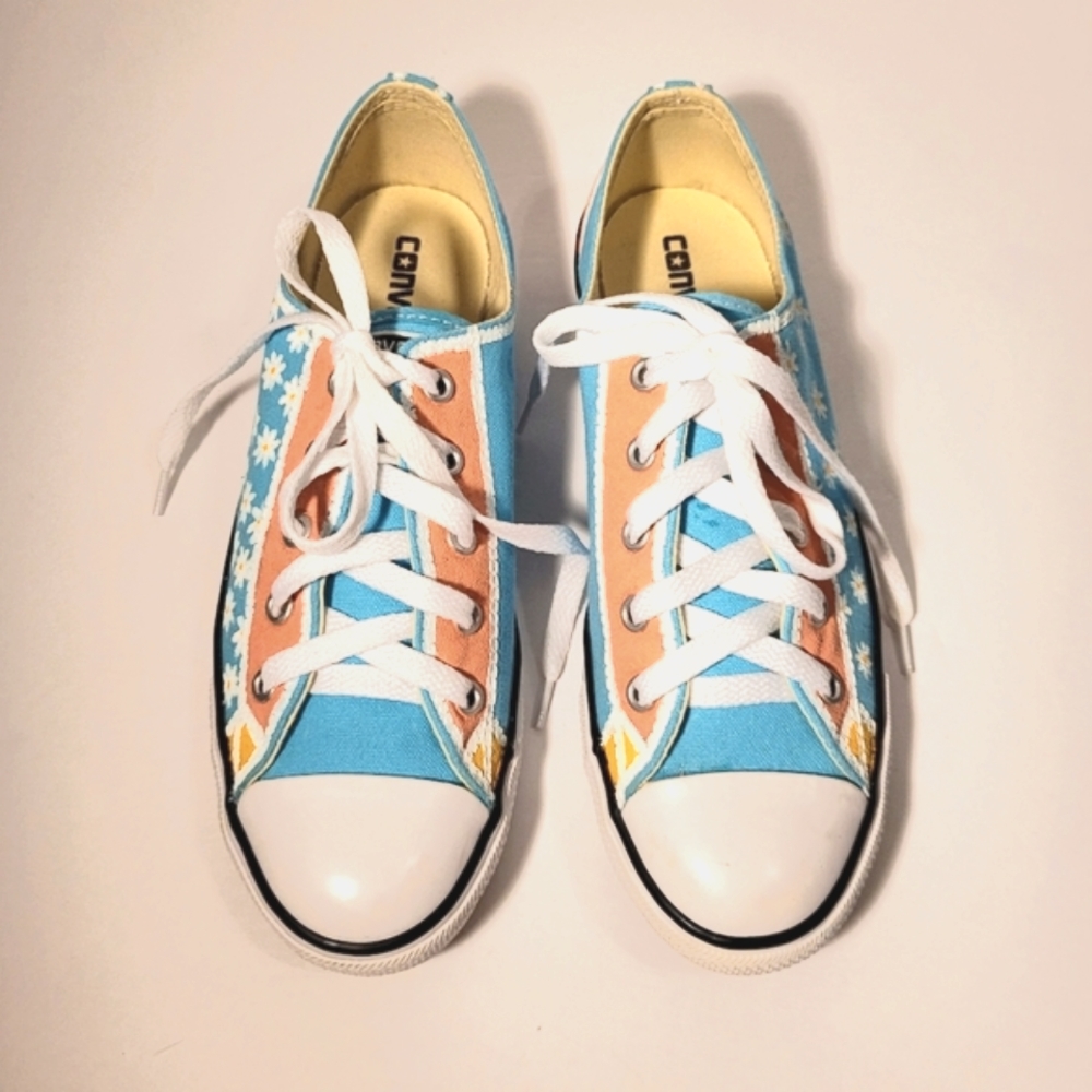 Converse Low Top Handpainted Daisy Sneakers